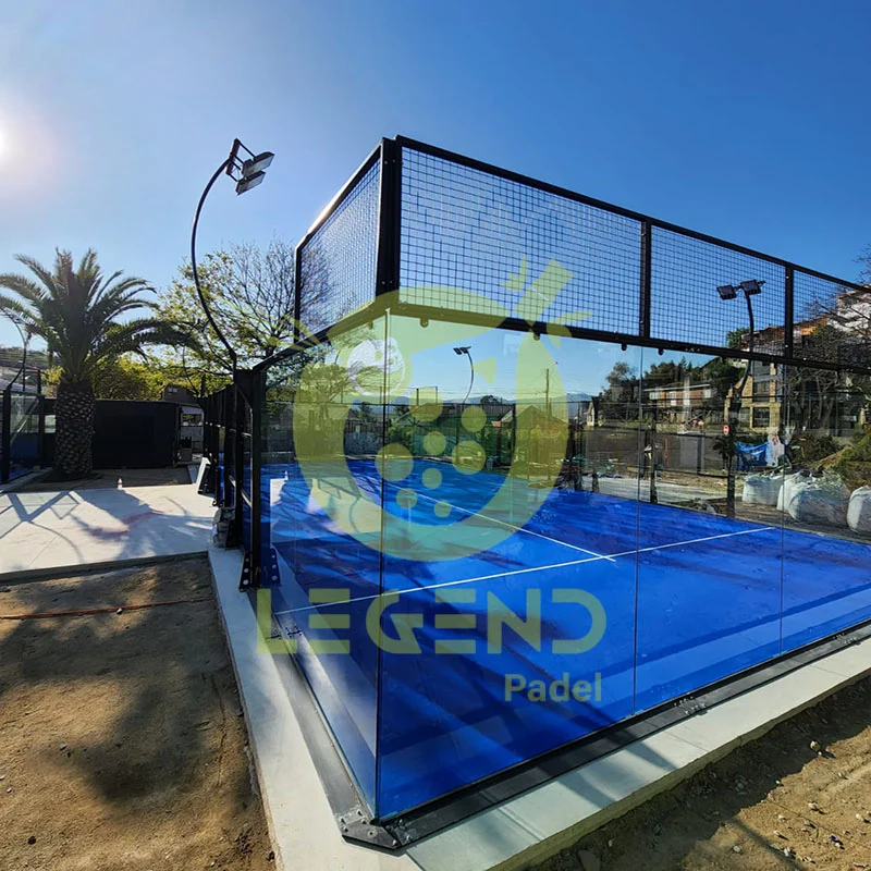 Customized Padel Court Design Turf Colors, Branding, Glass Printing and LED Lighting Options